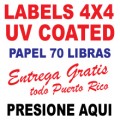 Lables 4 x 4 Full Color  UV Coated Entrega Gratis todo Puerto Rico